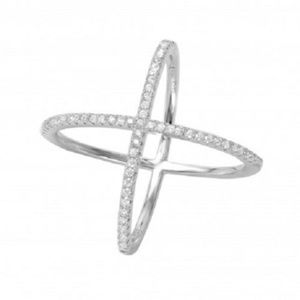 Sterling Silver Cross 4 way Fashion X Ring